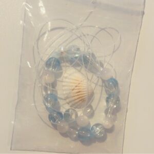 Elegant Blue and White Beaded Bracelet